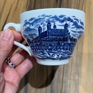 Cute Vintage blue and white coffee cup in good condition